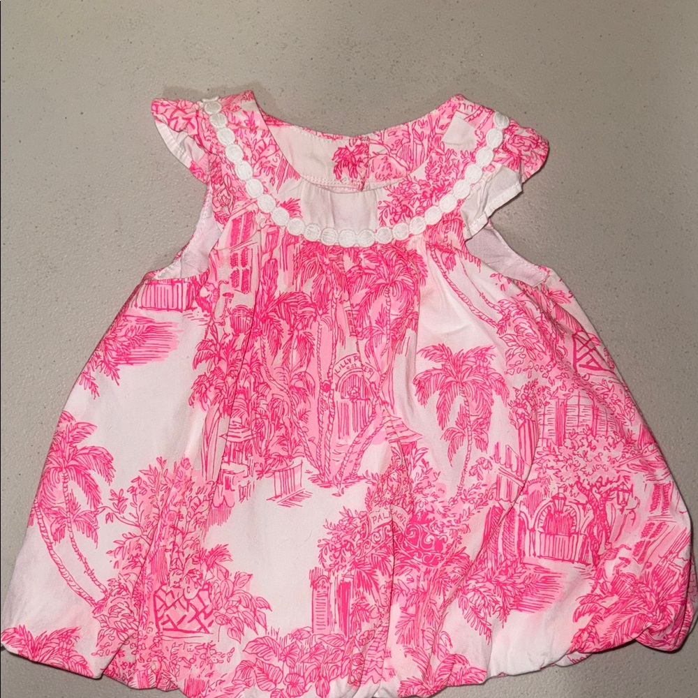 Lilly Pulitzer Pink and White Baby Dress
